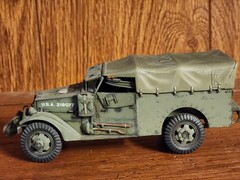 Vintage Assembled and Hand Painted U.S. M3A1 Scout Car Truck