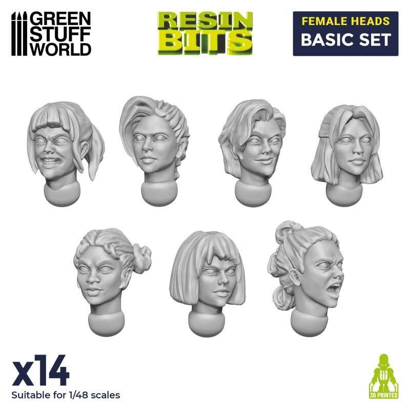 Female Heads Basic Set – Resin 40K Sigmar Decor Modelling Wargames