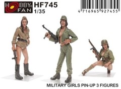 Hobby Fan 1/35 HF-745 Military Girls Pin-Up – 3 Figures
