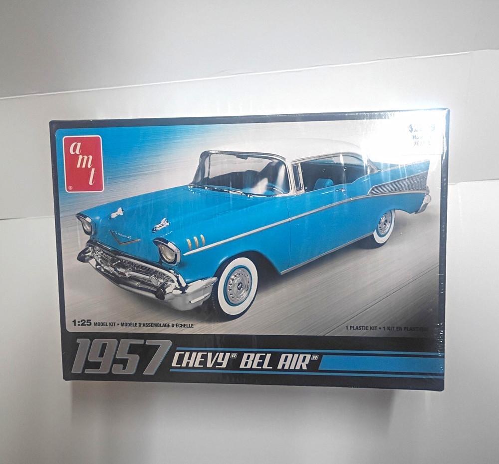 AMT 1957 Chevy Bel Air 1:25 Plastic Car Kit Model, Unassembled Kit Sealed