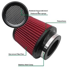 3 3.5 4 inch Cold Air Intake Filter 76mm 89mm 101mm Performance Cone A-4in-Red