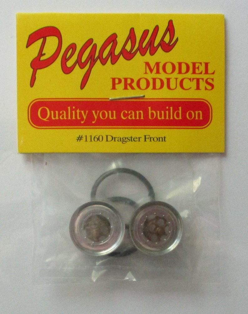 Pegasus 1160 Dragster Front Wheels Rims Tires (Set of 2) Model Car Accessory