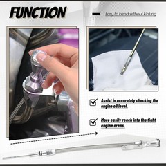 PQY Stainless Flexible Engine Oil Dipstick Compatible with Chevy Big silver