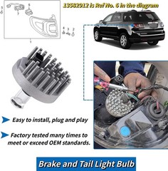 Tail Light Bulb fits for GMC Acadia 2013 2014 2015 2016 2017 Brake Light Bulb –