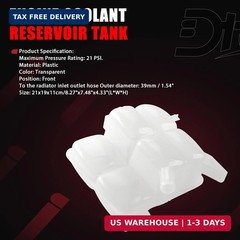Engine Coolant Reservoir Radiator Tank, Expansion Tank with Cap, Compatible with