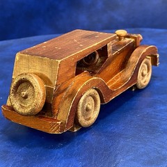 Vtg Wood Old Time Car Model 20s – 30s Style Auto Collectible Wooden Automobile