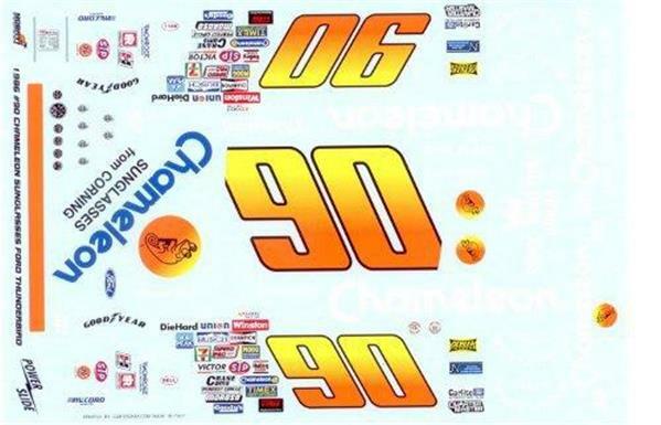 Powerslide #90 Chameleon 1984 Dick Brooks Nascar decal
