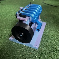 3d Printed Inline 6 Compressed Air Engine Model