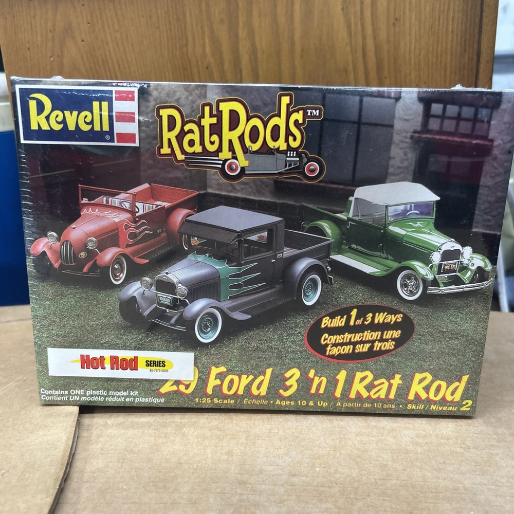 V~Revell Rat Rods ‘29 Ford 3 ‘n 1 Rat Rod 1:25 Model Kit FACTORY SEALED 85-2348