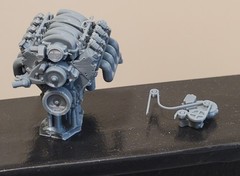 1/24 1/25 Scale LS Engine W/ Accesory Belt For Model Car LS Swap
