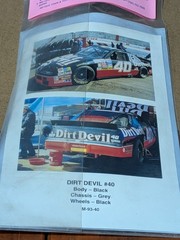 Blue Ridge Decals – #M-93-40 – Dirt Devil #40 (NASCAR) Decals – NOS