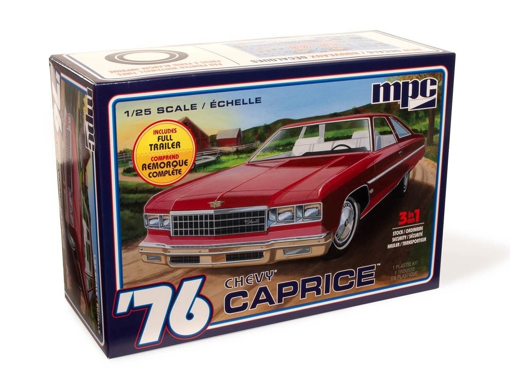 MPC 1/25 Scale 1976 Chevy Caprice w/Trailer Plastic Model Kit MPC963M