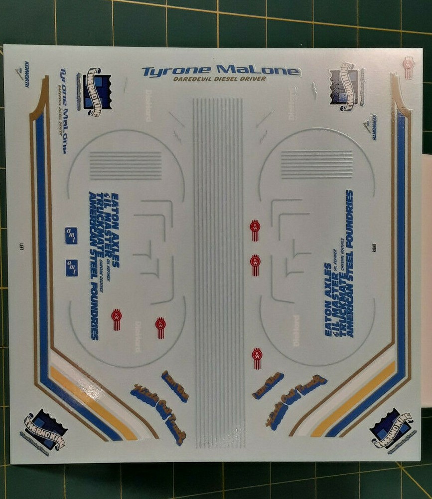 1/25 Tyrone Malone Hideout Kenworth Aerodyne Transporter Decal Sheet Waterslide