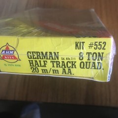 AHM VINTAGE German 8 Ton Half Track Quad. 20 M/m AA Armor Model Kit #552 NEW!