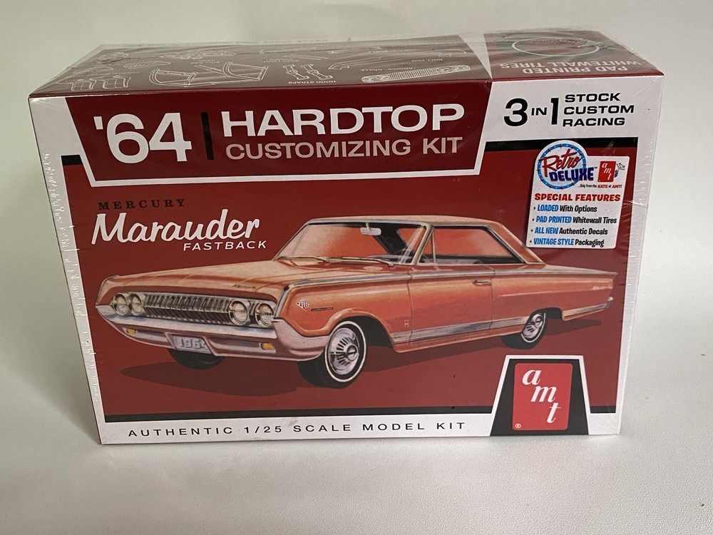 AMT 64 Mercury Marauder Hardtop 3’n1 Retro Deluxe Plastic Model Kit Sealed Box