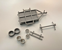 Open Utility Trailer Kit 1 25 Scale Car Hauler Diorama Truck Scenery Resin