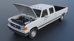 1/25 1987 Ford F-350 Crew Cab Truck Resin Model Kit with Engine, Tires & Clears