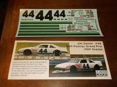 Jim Sauter #44 1989 GROUP 44 Pontiac Grand Prix 1/24th scale decals LoboGraphix