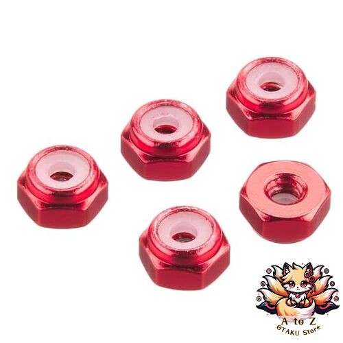 NEW Tamiya Mini 4WD Grade-Up Parts Series No. 493 2mm Aluminum Lock Nuts Red 5