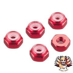 NEW Tamiya Mini 4WD Grade-Up Parts Series No. 493 2mm Aluminum Lock Nuts Red 5