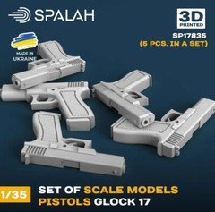 Glock-17 pistols 5 pcs Set of scale models 1/35 SPALAH 17835