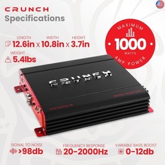 Crunch PX 1000.4 4 Channel 1000 Watt Amp A B Class Car Truck Motor Vehicle