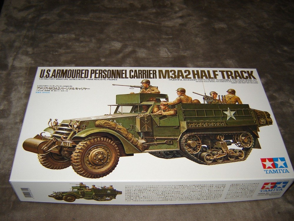Tamiya 35070 M3A2 HALF TRACK Box Open 1975 Kit Mint in Box 1/35 scale NICE kit