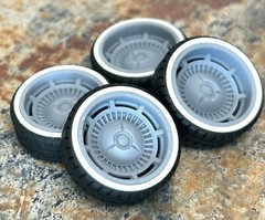 Resin 22 In. “Raceline Tri-Five” Wheels, W/ One Inch Whitewalls,1/24 1/25 Scale