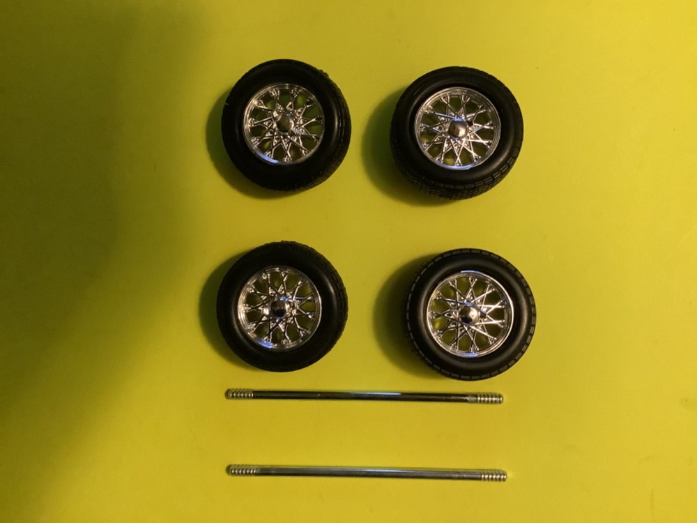 1/24 Maisto Cobra 427 Chrome Rims, Tires & Axle Parts, for model car building