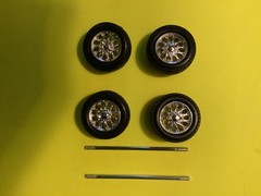 1/24 Maisto Cobra 427 Chrome Rims, Tires & Axle Parts, for model car building