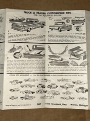 AMT 1960 Chevrolet Apache 3-in-1 Truck & Trailer Model Kit Instructions Sheet