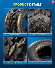 PHILTOP ATV UTV All-Terrain Tires 16×8-7, 4-Ply Super Mud 16×8-7 ATV Tires for