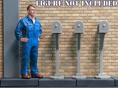 1/24 Scale Mailbox With Pole And Stand – Diorama Accessory (G Scale, set of 3)