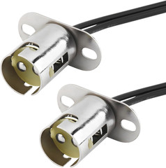 2 PCS Car Light Bulb Socket, BAY15D LED Bulb Holder Light Adapter with 2 Wire Co