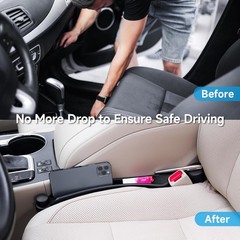 Car Seat Gap Filler Set of 2, Soft Foam Multifunctional Seat Side Gap Filler wit