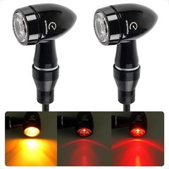 Mini 3 in 1 Motorcycle LED Turn Signals,CNC Aluminum Front & Rear Indicators,…