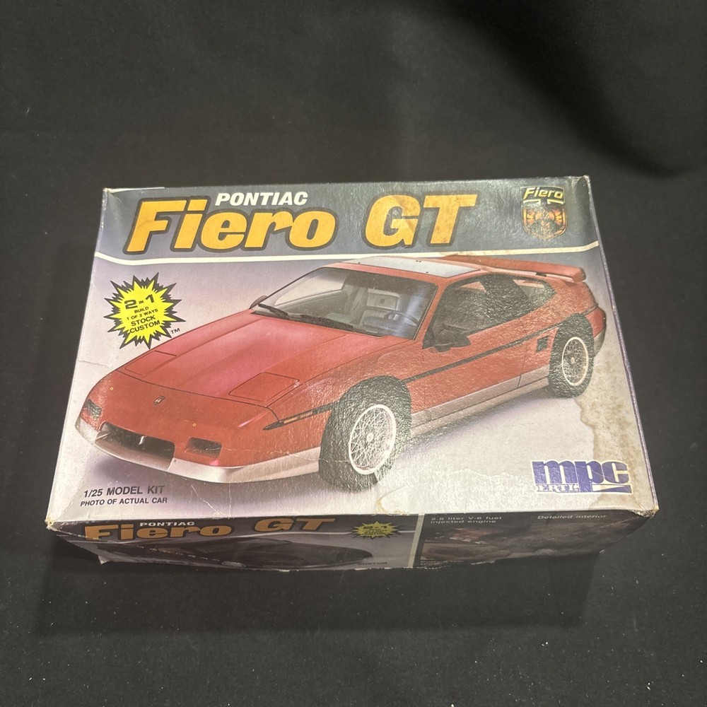 1986 MPC/Ertl 6401 Pontiac Fiero GT Full Set In Box Open Uncounted Unbuilt VTG