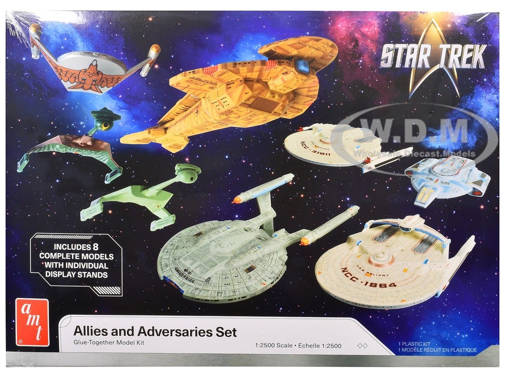 SKILL 2 MODEL KIT ALLIES & ADVERSARIES SET “STAR TREK” 1/2500 BY AMT AMT1443