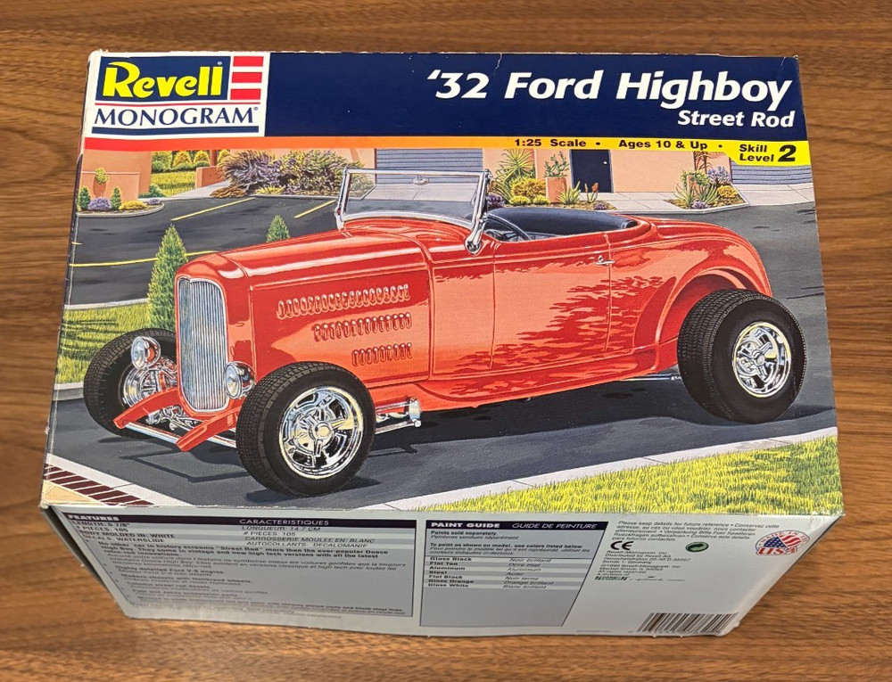 Revell 1932 Ford Highboy Street Rod 1:25 Model Kit #85-7625 1997 Open Box LOOK!