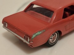 Vintage 1966 Ford Mustang Dealer Promo Model Car Red Plastic 4 Screws Some Flaws