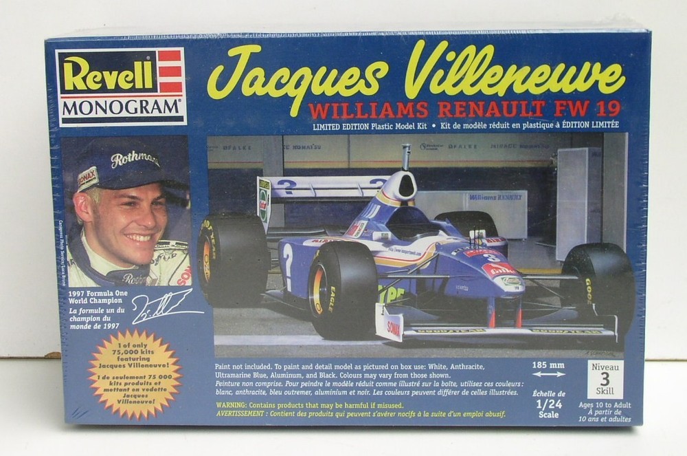 Revell 1/25 Formula 1 Williams Renault FW-19 Jacques Villenueve race car kit NEW