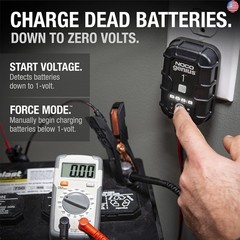 NOCO GENIUS1: 1A 6V/12V Smart Battery Charger ? Automatic Maintainer, Trickle