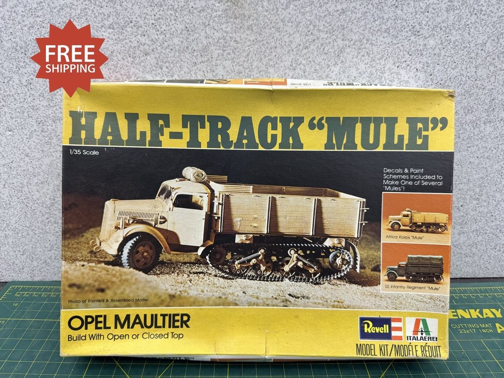 Vintage Revell/Italeri 1/35 Scale Opel Half-Track “Mule” Model Kit #H-2116