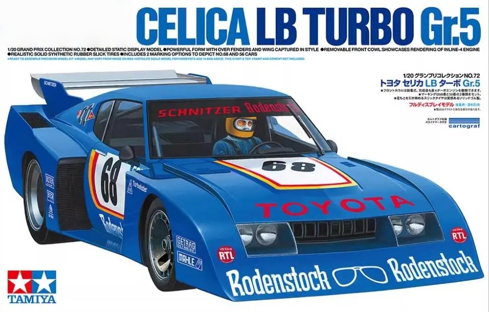 Tamiya TA20072 1/20 CELICA LB TURBO Gr5 Car Model Kit