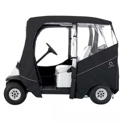 Deluxe Golf Car Enclosure Black Short Roof