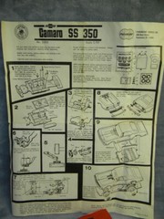 1/30 SCALE VINTAGE PARAMOUNT HOBBIES 1967 CAMARO SS350 MOTORIZED MODEL KIT-RARE