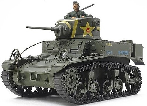Tamiya US Light Tank M3 Stuart Late Production – Plastic Model Military Vehicle