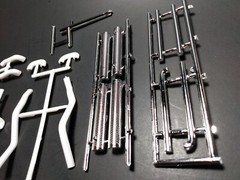 AMT Kenworth W-925 Tractor 1/25 chrome exhaust pipes crossover big rig semi part