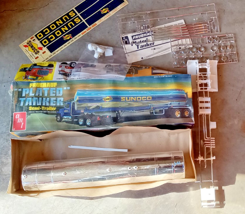 AMT Plated Tanker 1/25 scale for parts only not complete sold as parts only