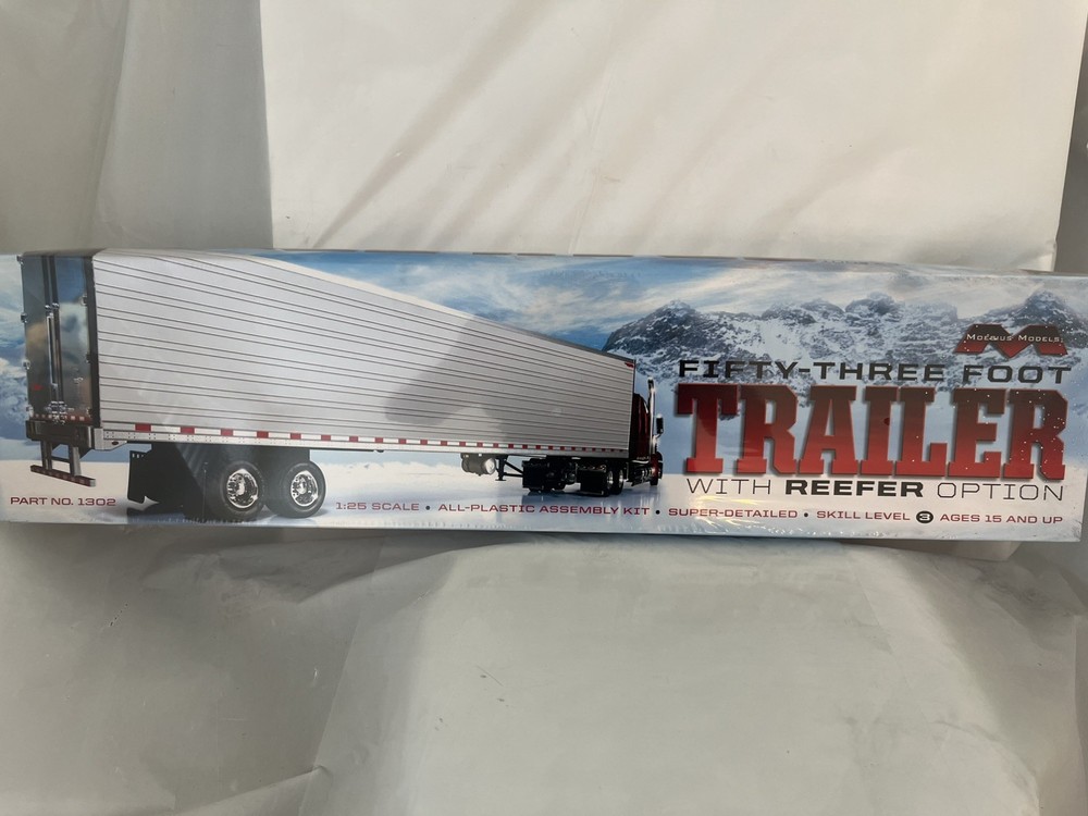 MOEBIUS MODELS 53 foot trailer W/REEFER OPT 1/25 scale (NEW IN BOX) Model Kit